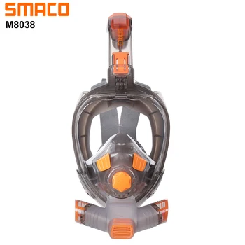 Smaco Tüplü dalış maskesi Tam Yüz Anti Sis Yetişkin Gençlik Sualtı Geniş Görüş Şnorkel Maske Su Geçirmez Yüzme Maskeleri kamera yatağı