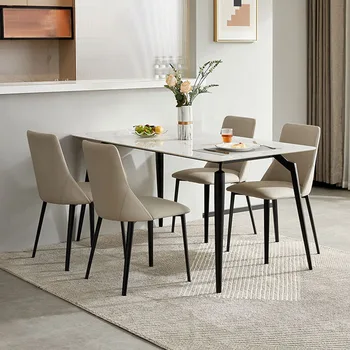 Kare İskandinav Yüksek yemek masası Oturma Odası Lüks Tasarım Modern yemek masası Seti Su Geçirmez Mesas De Jantar mutfak mobilyası
