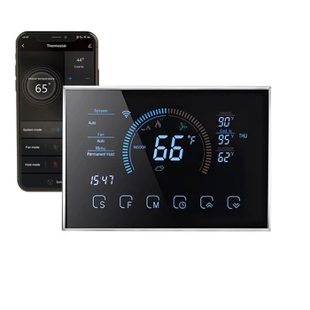 Qıumı akıllı Wifi termostatlar Alexa Google ev ile uyumlu Hava ve zemin için uygun enerji ısı pompaları