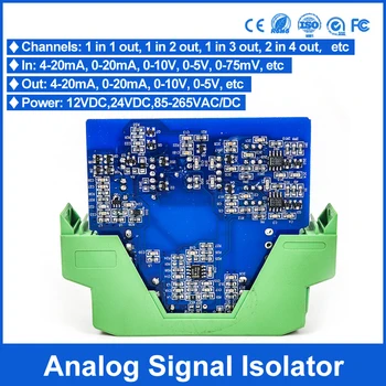 Anahtarın 4-20mA Giriş Çıkış analog Voltaj ve akım Sinyal izolatörü