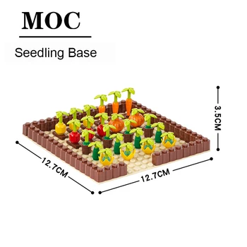 MOC0062 Çiftlik Çiçekler Bitkiler Meyve Sebze Havuç Çim Sokak Görünümü Yapı Taşı eğitici oyuncak Çocuklar İçin Arkadaş Hediyeler