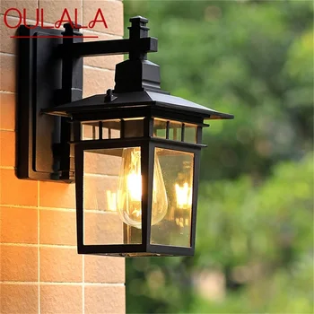 ANİTA açık duvar lambası LED klasik Retro siyah ışık aplikleri su geçirmez dekoratif ev koridor için