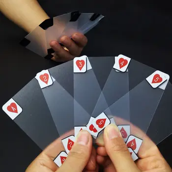 Yaratıcı şeffaf plastik su geçirmez Poker yenilik Poker dizin iskambil kartları