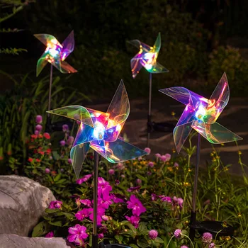 Güneş Enerjili açık hava LED Fırıldak Lambası tatil ışıkları 32LED Spot bahçe aydınlatması Dekor Fırıldak Su Geçirmez Gece Lambası