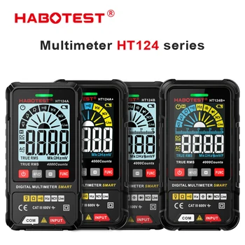 Dijital Akıllı Multimetre HABOTEST HT124 Serisi 4000 Sayımlar Otomatik Aralığı Test Cihazı Ohm Hz Kapasite True RMS AC DC DMM Multimetre