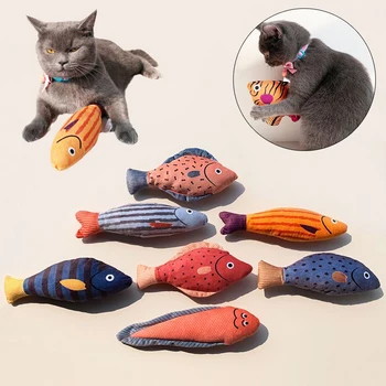Simüle Balık Oyuncak Catnip ile Kediler için Peluş Squeak Oyuncak Evcil hayvan aksesuarları Yavru Diş Temiz Azı Dişleri gatos productos para mascotas
