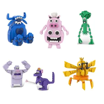 Garten of Banban 3 Mini Canavar Seti Dr. Fluffypants, Hunky Jake, Kanguru, Uzun Victor oyuncak inşaat blokları Çocuklar için Hediye