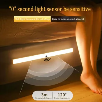 1000mAh LED hareket algılama Şerit kabin lambası şarj edilebilir USB Kablosuz dolap gece ışıkları PIR İnce yatak odası Dekoratif Aydınlatma