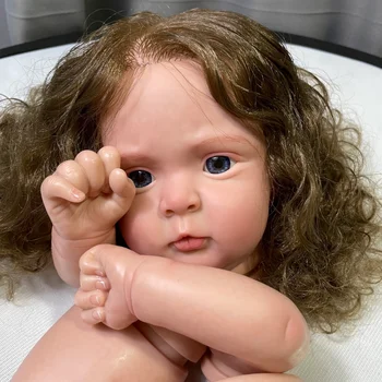 20 İnç Zaten Boyalı Yeniden Doğmuş Bebek Kitleri Jocy Saç 3D Boyalı Cilt Detayları Damarlar Bitmemiş Bebek Parçaları Bez Vücut