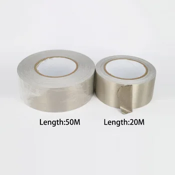 1 Adet Farklı Gümüş İletken Kumaş Bez Bant LCD EMI Anti-Radyasyon Kalkanı Çift taraflı Gümüş Gri Bant