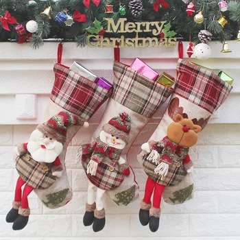 2023 Yeni Yıl Noel Çorap Çuval Noel Hediyesi Şeker Çantası Noel Süslemeleri Ev için Natal Navidad Çorap Noel ağaç dekor