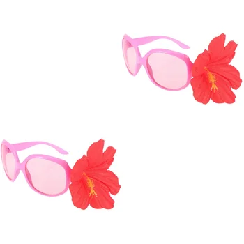 2 Paket Komik Hawaii Gözlük çocuk güneş gözlüğü Estetik Gözlük Bayan Güneş Gözlüğü Çiçek Gözlük Çiçekler Gözlük Parti İyilik