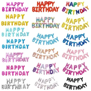 13 adet Doğum Günü Balonlar Dekorasyon Gül Altın Folyo Mektup Balon Seti Mutlu Doğum Günü Globos Çocuklar Parti Afiş Malzemeleri