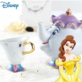 Disney Seramik çay takımları Güzellik Ve Beast çaydanlık kupa Bayan Potts Çip demlik cezve fincan Fincan Düğün Hediyesi Masa Dekorasyon