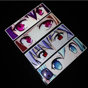 Araba Motosiklet Sticker PVC Yansıtıcı Etkisi japon animesi Kız Gözler Tarzı JDM yarış Aksesuarları 20cm