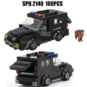 6504 180pcs polis Swat askeri zırhlı araç 2 bebek silah çocuk yapı taşı oyuncak