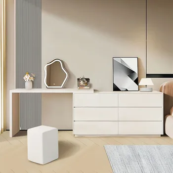 Beyaz Depolama Tuvalet Masası İskandinav Tarzı Modern Moda Led ışıkları soyunma kozmetik masa Yatak Odası Charm Coiffeuse Mobilya HY