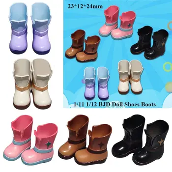 Yeni 1/12 BJD OB11 Bebek Ayakkabıları 12~16cm Bebek Bebek Ayakkabı Botları oyuncak bebek giysileri Aksesuarları Bebek yağmur çizmeleri Plastik pvc ayakkabılar