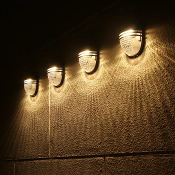 Sıcak beyaz güneş duvar lambası açık su geçirmez IP65 aydınlık aydınlatma balkon ışık bahçe Yard çit dekorasyon