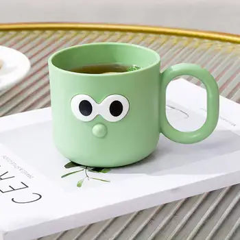 Kore Tarzı Plastik Su Bardağı Sevimli Karikatür Büyük Gözler Su Bardağı kulplu kupa Kahve Soğuk İçecek Bardağı Yaz Su Bardağı süt kupası
