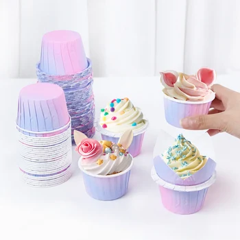 Cupcake kağıdı Bardak Yağa Dayanıklı Cupcake Liner kek kapları Unicorn Dekorasyon Doğum Günü Partisi Düğün cupcake kağıdı Bardak Malzemeleri