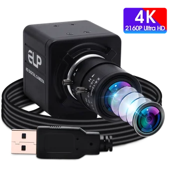 4 K 3840x2160 USB Kamerası 2.8-12mm Manuel Değişken Odaklı CS lens HD 1080 P Video USB Kamera