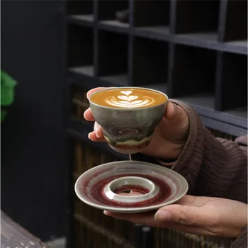 Japon Tarzı çay bardağı / Kahve Fincanı tepsi seti, Sofra Degrade Kahve Fincanı Tabağı Hediye Kupa Erkekler için, Erkek Arkadaşı, Baba, Büyükbaba