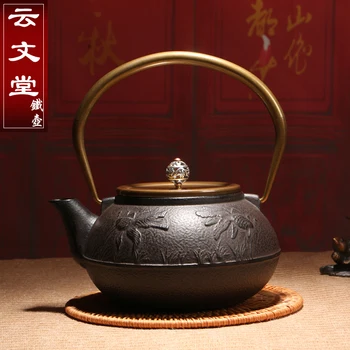 900 ml Goldfish Okside Kaplanmamış dökme demir el sanatları demlik Kung Fu çay seti kaynatın su ısıtıcısı