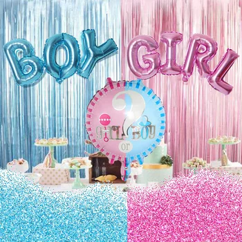 Erkek Ya Da Kız Cinsiyet Reveal Parti Balonlar Cinsiyet Açıklama Tema Parti Dekoratif Folyo Balon Bebek Duş Malzemeleri Dekorasyon