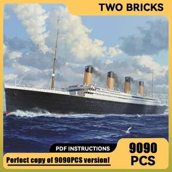 MOC Yapı Taşları 9090 ADET Film Titanic Büyük Cruise Tekne Gemi Modeli DIY Montaj Uyumlu Baskı Oyuncak Hediye Tuğla Oyuncaklar