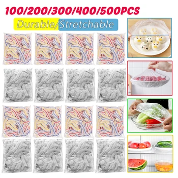 100-500 adet Tek Kullanımlık yemek örtüsü Plastik Wrap Elastik Gıda Kapakları meyve kaseleri Bardak Kapakları Mutfak Taze Tutmak Koruyucu çanta