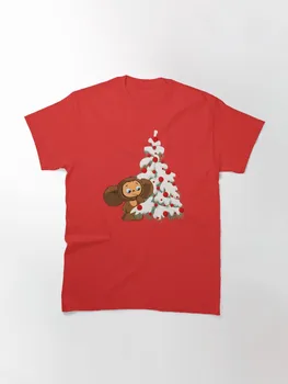 Serin Erkek Tişörtleri Yaz Cheburashka Noel ağacı T Shirt erkek Pamuk Hip Hop T Shirt Erkek Giyim Harajuku Tee Gömlek