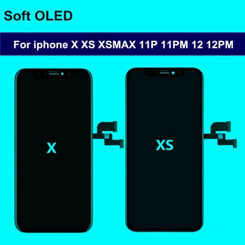 Yumuşak OLED iPhone X Pantalla LCD ekran iPhone X XS LCD ekran dokunmatik ekranlı sayısallaştırıcı grup İçin iphoneXSMAX 11 Pro LCD