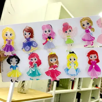 Disney çocuk akrilik saç tokası glitter kız prenses ördek gagası klip karikatür sophia patlama klip bebek headdress