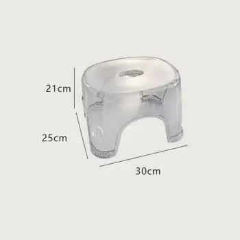 Akrilik Banyo Tabure Ayakkabı Değişen Tabure Hafif Istikrarlı 21 cm Yükseklik Taşınabilir Şeffaf Koltuk Mutfak Başucu Yatak Odası