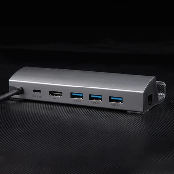USB3. 0 Ekran Projeksiyon TV Tabanı 1000Mbps RJ45 4K 60Hz Yerleştirme İstasyonu Hub HDMI uyumlu Tak ve Çalıştır Buhar Güverte Konsolu