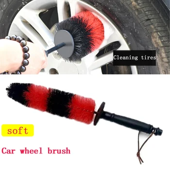 Araba için çok işlevli lastik fırça 43cm tekerlek temizleme fırçası jant temizleme aracı otomobil parçaları kalınlaşmış tel kıllar deforme olmaz