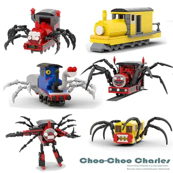 Yeni Choo-Choo Charles Yapı Taşları Büyük Korku Oyunu Anime Örümcek Tren Hayvan Bebek Yapı Taşları çocuk Modeli Oyuncak Hediye
