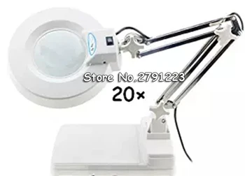 20X Büyüteç LED lamba ışığı Büyüteç Beyaz Cam Lens Masa Masa Tamir