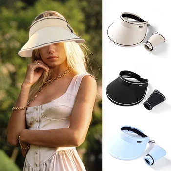 2023 Yeni Yaz Üst Boş güneş şapkası Kadın Geniş Ağızlı Plaj anti-ultraviyole siperlikli şapka Kız Bayanlar Kapaklar UV Koruma güneş şapkası