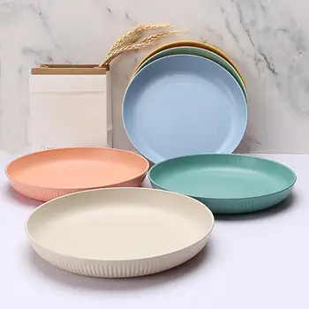 6 Pcs Kırılmaz tabaklar Set Uzay-tasarrufu Renkli Sağlıklı Açık Yemek Çevre dostu yemek tabakları Ev Mutfak Kaynağı