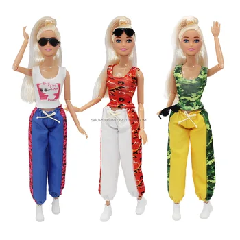 Moda El Yapımı İki Parçalı Rahat Yelek Elbise Aksesuarları 30CM oyuncak bebek giysileri Barbie 1/6 Bebek Hediye