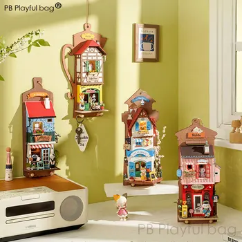 Interaktif bulmaca oyun ekleme bloğu DIY ev üç boyutlu el yapımı mini ev modeli oyuncak yaratıcı çocuk vd45