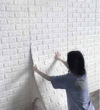 3D Kendinden yapışkanlı Duvar Kağıdı Sürekli 70cm X 100cm Su geçirmez Tuğla duvar çıkartmaları Oturma Odası yatak odası dekoru
