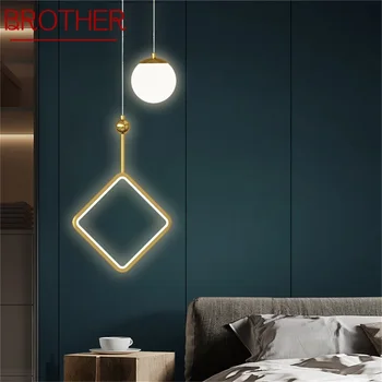 BROTHER pirinç duvar ışıkları aplikleri Modern basit LED lambası kapalı fikstür ev dekorasyon için