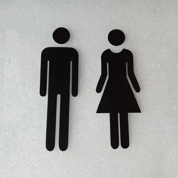1 Çift DIY Erkek ve Kadın Tuvalet Sticker WC Kapı İşareti Çıkartmaları Tuvalet İşaretleri Tuvalet Tuvalet Tabela Plak Duvar Sticker Dekor