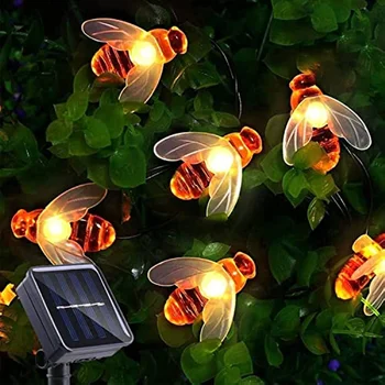 Güneş dize ışıkları 30 LED sevimli arı açık su geçirmez yıldız ışıkları peri dekor düğün ev bahçeleri veranda parti noel