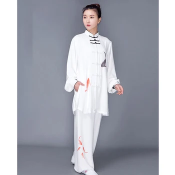 Dövüş Sanatı Üniforma Kung Fu Elbise Tai Chi Elbise Wushu Giyim Unisex Kadınlar Ve Erkekler Kun Usta Beyaz Nefes 2023 Yeni Stil