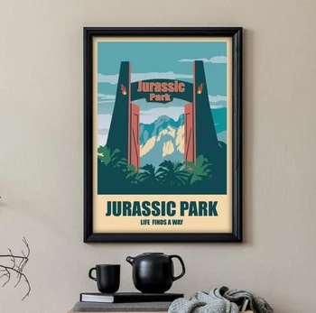 MT297 Jurassic Park Posteri, Film duvar sanatı resim tuvali Boyama Posteri HD Baskılar Oturma Odası Ev Dekor Çerçevesiz