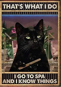 Kedi Posteri - Bu Ne Yapıyorum Spaya Gidiyorum Bir Şeyler Biliyorum Sevimli Logo Kahve Dükkanı Mutfak Tuvalet Logo Nics LogoPresident Günü Hediyesi